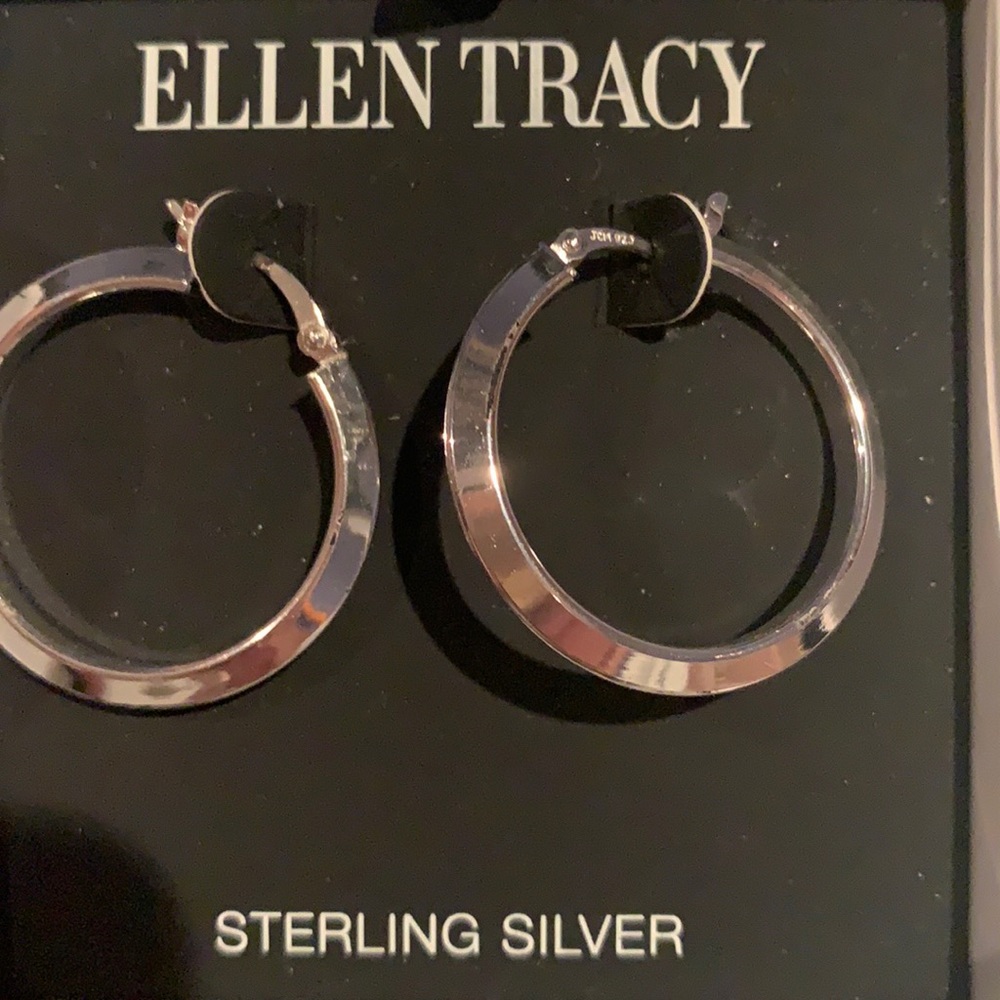 Ellen Tracy Sterling Silver Hoop earrings